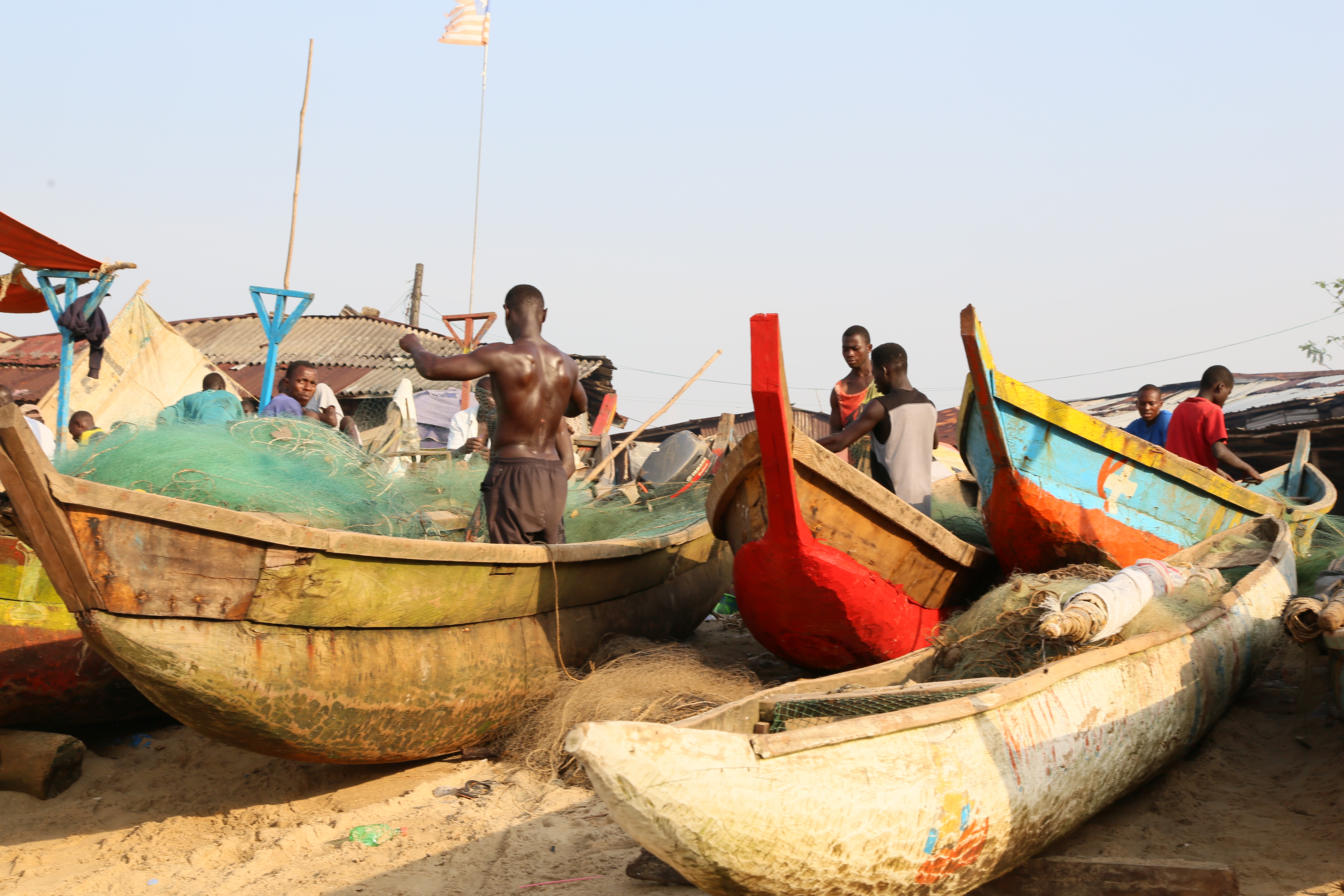 boats on the beach