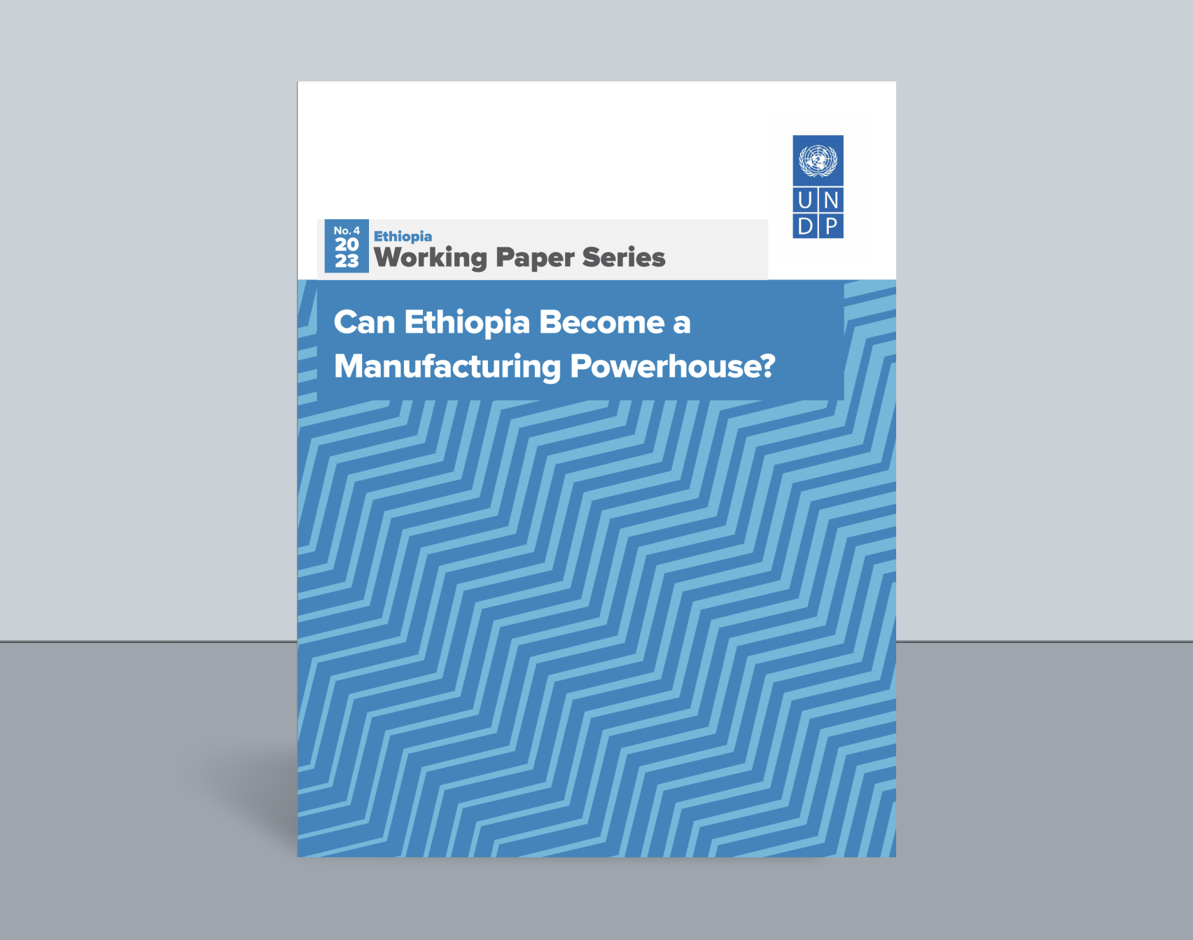 A cover of the publication with a title &quot;Can Ethiopia Become a Manufacturing Powerhouse?&quot;